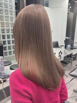 サンクマーケット 渋谷(cinq MARKET) 渋谷ダブルカラー顔周りレイヤーカットミルクティーベージュ韓国