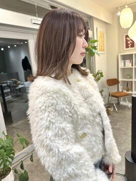 くびれボブ/グレージュ/フェイスレイヤー/氏川洸希/多摩センター