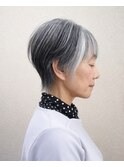 ひし形ショート/くびれショート/グレイヘア/ショートヘア