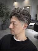 大人ホワイトメッシュ×ナチュラルフェード