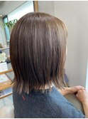 明るいブラウンで白髪染め