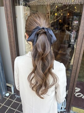 コレット ヘアー 大通(Colette hair) 艶ローポニーアレンジ/ヘアセット/ローポニー/結婚式ヘア