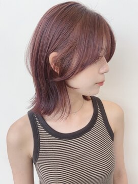 モリオフロムロンドン 原宿本店(morio from London) 【morio原宿】ひし形外はねボブ　レッドブラウン