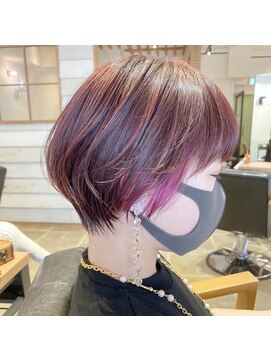 ラボヌールヘアーレーヴ 池袋店(La Bonheur hair reve) さりげないイヤリングカラー×ショートボブ