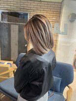 ラフ(LAFF)&nbsp;#バレイヤージュ#グレージュカラー#ボブウルフ#ココアベージュ