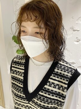 コフィー バイ メルト 吉祥寺(cofy by melt) 【三ツ井純】オン眉前髪パーマ レイヤーパーマ グレージュカラー