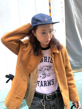 ラレイ ハラジュク(Lalei harajuku) ＊ミディアム×スパイラルパーマ/パーマ女子/レッドカラー