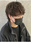 メンズパーマシャドウパーマ波巻きスパイラルパーマ眉毛群馬太田