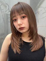 ノイ(noi) 顔周りレイヤーカットグレージュカラーくびれボブベージュカラー