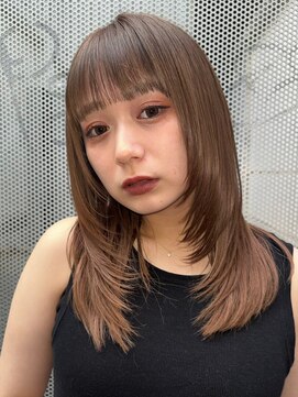 ノイ(noi) 顔周りレイヤーカットグレージュカラーくびれボブベージュカラー