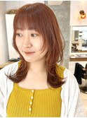 ウルフレイヤー×ブリーチなしオレンジブラウン