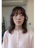 ミディアムパーマ　レイヤーパーマ　ゆるめパーマ　大きめカール