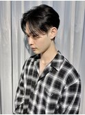 メンズツーブロック　刈り上げセンターパート　MOMO