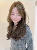 ミルクティーベージュ 最高級ツヤ髪韓国風コテ巻きパーマ