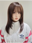 ワンホンレイヤーカット/ブラウンベージュ/大橋直武