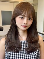 ソア 渋谷(soar)&nbsp;韓国風タンバルモリ◎小顔カットシースルーバングミルクティ