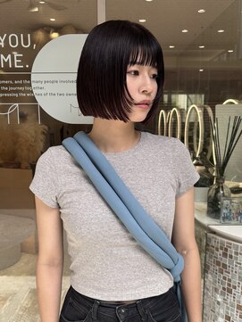 マイル 渋谷(mile) 暗めカラーカシス×顎ラインボブ