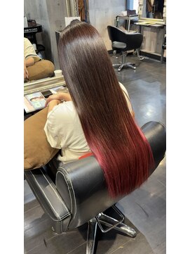 ヘア フラッグ 西葛西店(hair flag) 毛先ピンクで叶える大人かわいいロングスタイル