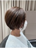 自然な丸みのショートボブ