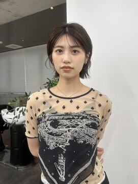 ガーデンタチカワネクスト(garden tachikawa next) ぱらっと前髪タイトボブオリーブカラー