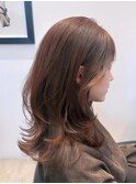 くびれヘア×オレンジブラウン
