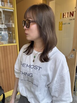 ヒントステーション(HINTSTATION) 〈浅草 半個室〉ミディアムレイヤー×オリーブベージュ