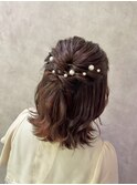 編み込みアップスタイルヘアセット成人式ヘアセット前髪カット