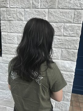 ヘンリエッタ 吉祥寺(Henrietta) 極細ハイライト　カーキーグレー