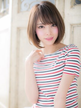 モッズ ヘア 福岡姪浜店(mod's hair) mod's姪浜/斜めバングシルキータンバルモリ前下がり大人ボブg