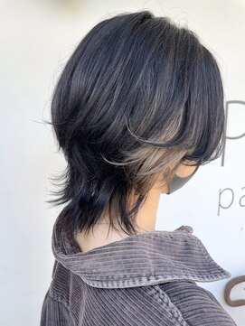 ヘアーメイクパウダー 天王寺寺田町店(Hair make powder) 大人可愛い20代30代40代小顔ウルフレイヤーボブイヤリングカラー