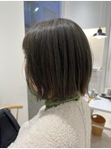 Olive gray×layer bob