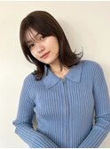 ミディアムストレート レイヤーボブ ニュアンスカラー