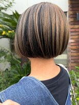 ナカオコアフュール(NAKAO COIFFURE)&nbsp;ハイライト　アンブレラカラー　ベージュ　ブラック　ボブ