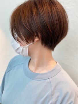 トップヘアー 大元店(TOP HAIR) 30代40代大人前髪なし耳だしショート【つばき】