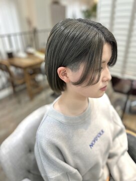 ラウラアンドロー(LAURA&RO) 韓国ボブ髪質改善ブリーチオリーブベージュハイトーンカラー