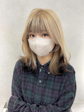 オニキス(ONYX) デザインカラー裾カラーブロンドミルクティーカラー【aya指名】