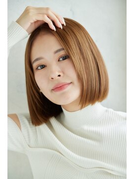 マイン(MINe) 大人可愛い/切りっぱなしボブ/前髪なし/ワンレン/20代/髪質改善