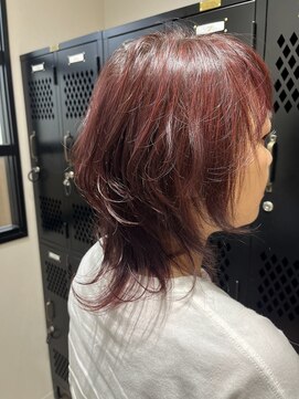 ロウ 町田(ROW) ハイライト　ピンクベージュ　ウルフ　担当清水