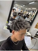 ホワイトメッシュ×ツイストパーマ　ジェットスタイル