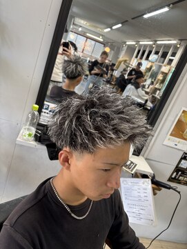 ブルーオーシャン 大牟田店(BlueOcean) ホワイトメッシュ×ツイストパーマ ジェットスタイル