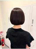 丸みボブ　髪質改善うる艶カラー　