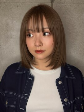 リークフー(Ree cu fuu) 小顔冬カラー愛されショートボブヘーゼルブラウン大人可愛い