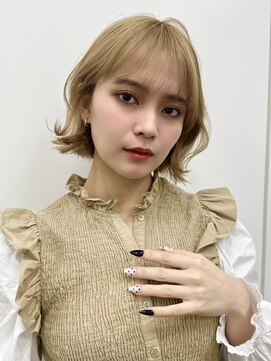 バイオレット 表参道店(Violet) レイヤーボブナチュラルベージュくびれボブna150