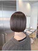 ブリーチなしカラー◎艶髪ストレートボブ/切りっぱなしボブ