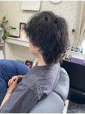 ウルフの縦落ちパーマ