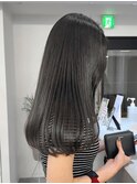 ミディアムロングレイヤーカットブリーチなしダブルカラー