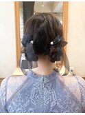 パーティー/お呼ばれ/結婚式/二次会/ツインお団子/リボン/新宿