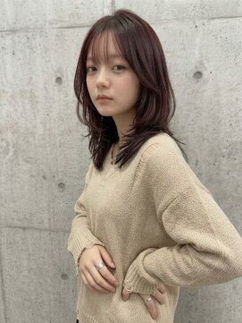 ヘアサロンエム 渋谷店(HAIR SALON M) レイヤーカット/顔周り/シースルーバング/グレージュ/前髪