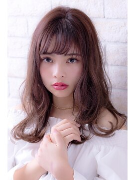 エルデ ナインズ ヘアー スタンド 川口店(elde 9's HAIR STAND) シルキーチョコレート＆プリカールの大人ガーリーモードヘア