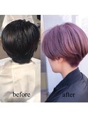 Lita遠藤　個性派ピンクアッシュ☆　before→after
